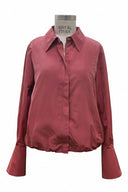 FRONT ZIP BELL CUFFS BLOUSE