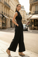 WIDE-LEG TIE JUMPSUIT