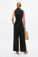 WIDE-LEG TIE JUMPSUIT