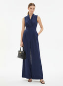 WIDE-LEG TIE JUMPSUIT