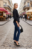 Dart Detail 3/4 Sleeve Button Down Blouse