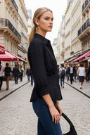 Dart Detail 3/4 Sleeve Button Down Blouse