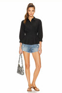 Dart Detail 3/4 Sleeve Button Down Blouse