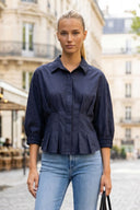 Dart Detail 3/4 Sleeve Button Down Blouse
