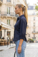 Dart Detail 3/4 Sleeve Button Down Blouse