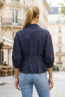 Dart Detail 3/4 Sleeve Button Down Blouse