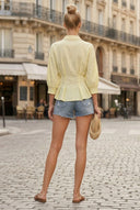 Dart Detail 3/4 Sleeve Button Down Blouse