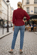 Dart Detail 3/4 Sleeve Button Down Blouse