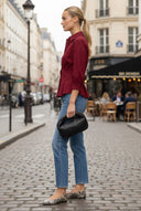 Dart Detail 3/4 Sleeve Button Down Blouse
