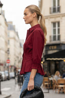 Dart Detail 3/4 Sleeve Button Down Blouse