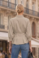 Dart Detail 3/4 Sleeve Button Down Blouse