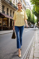 Oversized Half Sleeve Stitch Jacket