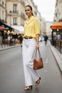 Cut Out Yoke Detail Blouse