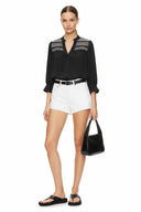 Multi-Color Yoke Embroidered Blouse