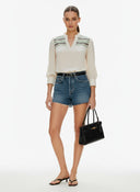 Multi-Color Yoke Embroidered Blouse