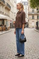 CAMILA RUFFLE ZIP BLOUSE