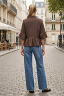 CAMILA RUFFLE ZIP BLOUSE