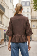 CAMILA RUFFLE ZIP BLOUSE
