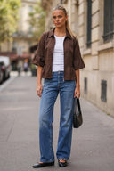 CAMILA RUFFLE ZIP BLOUSE
