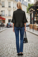 CAMILA RUFFLE ZIP BLOUSE