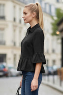 CAMILA RUFFLE ZIP BLOUSE