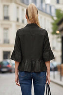 CAMILA RUFFLE ZIP BLOUSE