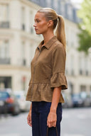 CAMILA RUFFLE ZIP BLOUSE