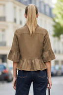 CAMILA RUFFLE ZIP BLOUSE