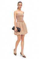 Tube Bubble Dress with Twisted Rope Belt