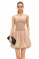 Tube Bubble Dress with Twisted Rope Belt