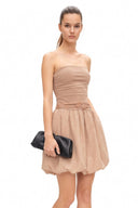 Tube Bubble Dress with Twisted Rope Belt