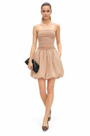 Tube Bubble Dress with Twisted Rope Belt