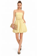 Tube Bubble Dress with Twisted Rope Belt