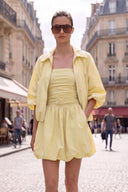 ROMY HALF BUBBLE SLEEVE ZIP UP JACKET
