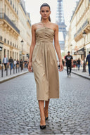 Front Knot Detail Midi Dress