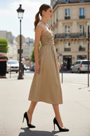 Front Knot Detail Midi Dress