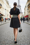 Multi-Color Waist Embo Dress