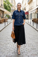 Oversized Half Sleeve Denim Jacket
