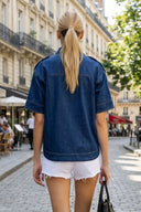 Oversized Half Sleeve Denim Jacket