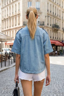 Oversized Half Sleeve Denim Jacket