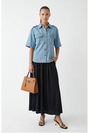 Oversized Half Sleeve Denim Jacket