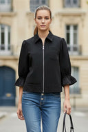 3/4 Sleeve Zip Up Jacket