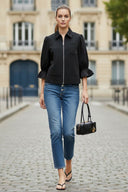 3/4 Sleeve Zip Up Jacket