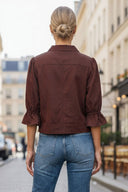3/4 Sleeve Zip Up Jacket