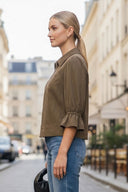 3/4 Sleeve Zip Up Jacket