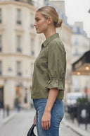 3/4 Sleeve Zip Up Jacket