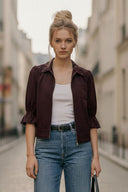 3/4 Sleeve Zip Up Jacket