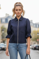 3/4 Sleeve Zip Up Jacket