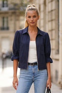 3/4 Sleeve Zip Up Jacket