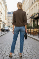 3/4 Sleeve Zip Up Jacket